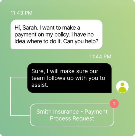 Inbound AI Agent handling an after-hours policy payment call