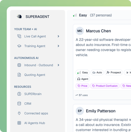 Training AI Agent persona library for producer roleplay practice