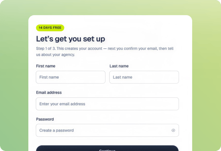 Account sign-up form
