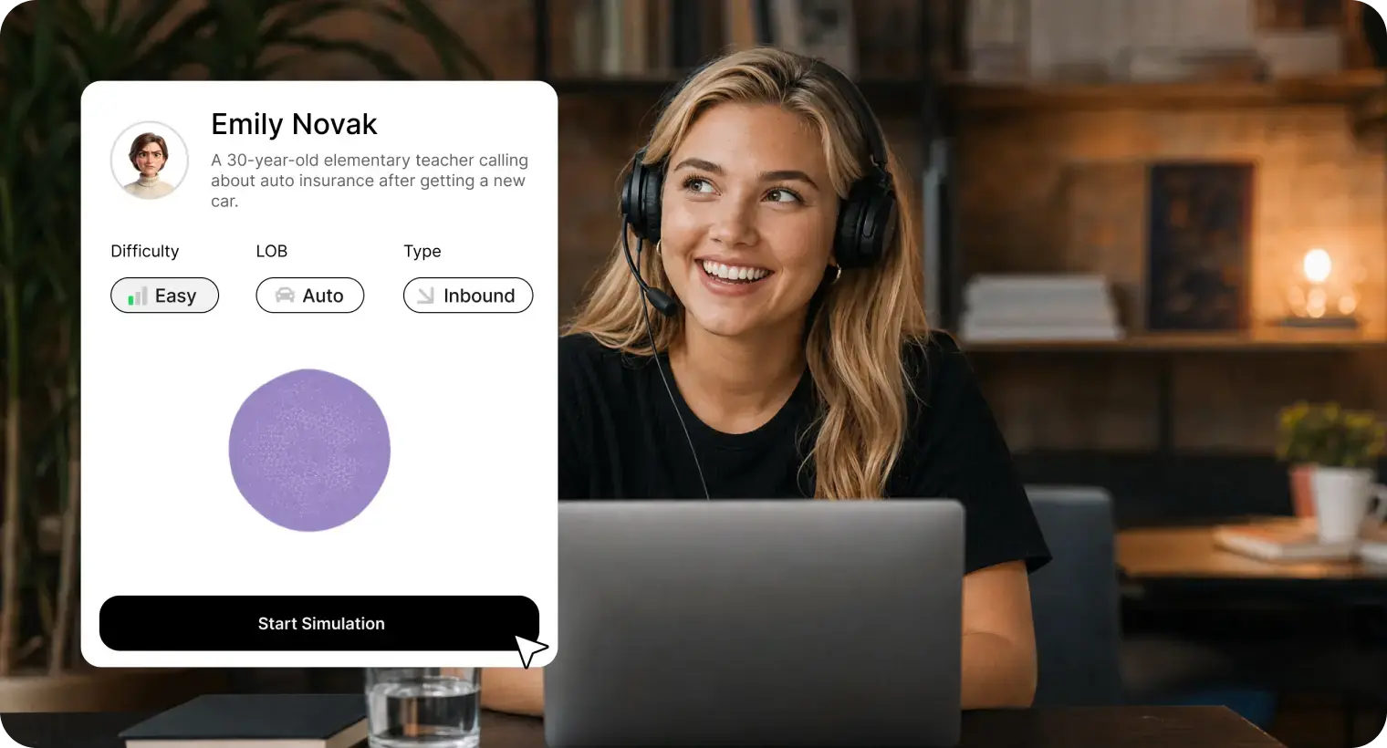 Customer being assisted by AI agent